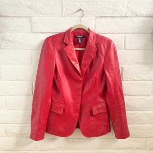 Red Leather Blazer